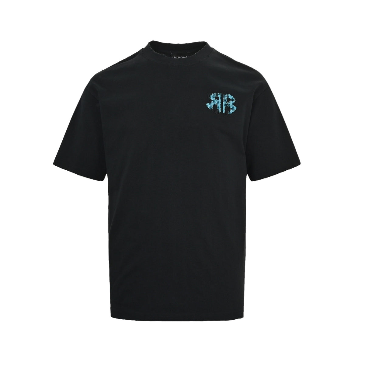 Balenciaga 26ss color block woven letter embroidered short sleeves