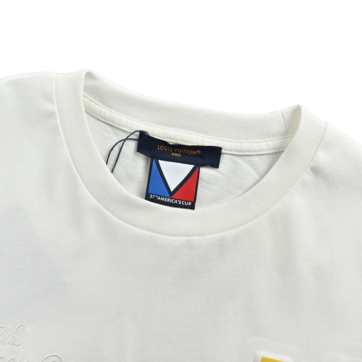 Louis Vuitton colorful spelling embroidered round neck short sleeves