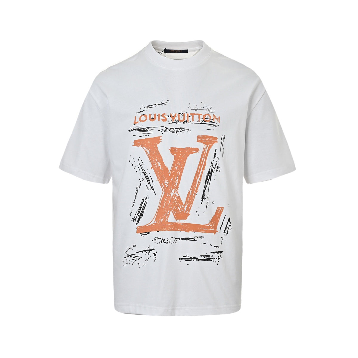 Louis Vuitton hand-painted graffiti large letters logo short sleeves