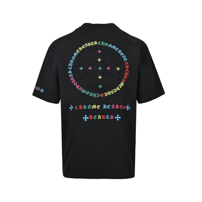Chrome Hearts Colorful Logo Embroidered Short Sleeves