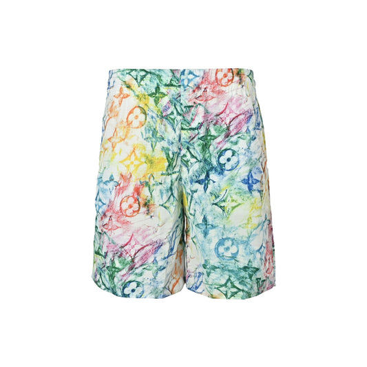 Louis Vuitton 21ss crayon graffiti nylon beach shorts