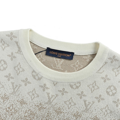 Louis Vuitton 25Fw old flower jacquard gradient round neck sweatshirt