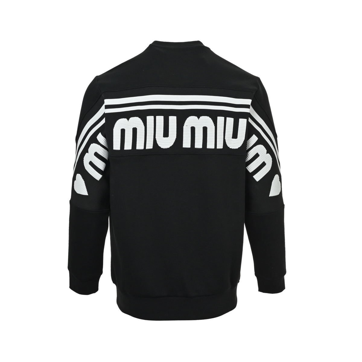 Miu Miu 25Fw back webbing logo jacquard stitching sweatshirt
