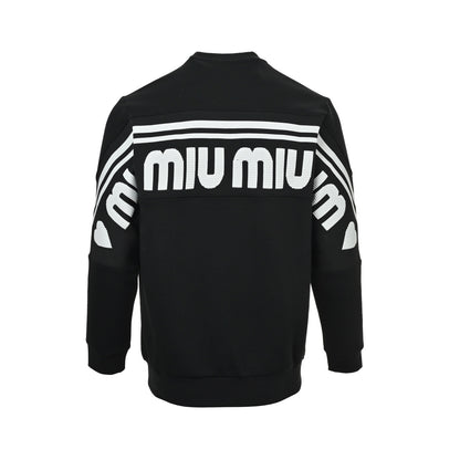 Miu Miu 25Fw back webbing logo jacquard stitching sweatshirt