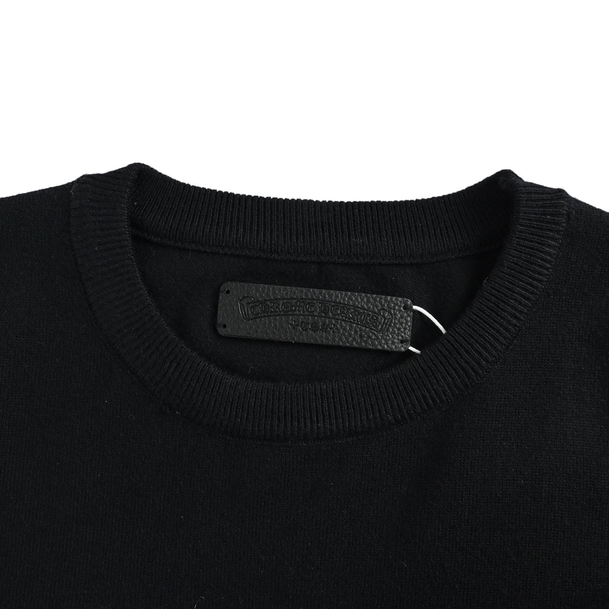 Chrome Hearts/Chrome Heart Sanskrit sleeve knitted crew neck sweater