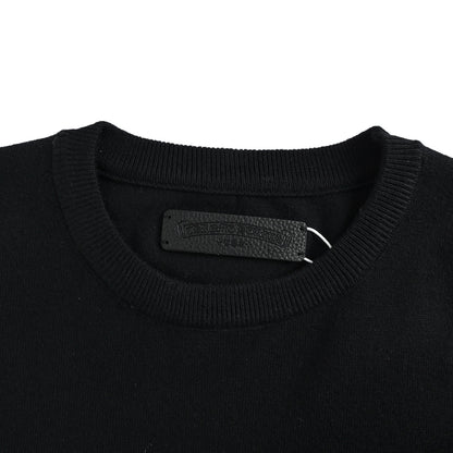 Chrome Hearts/Chrome Heart Sanskrit sleeve knitted crew neck sweater