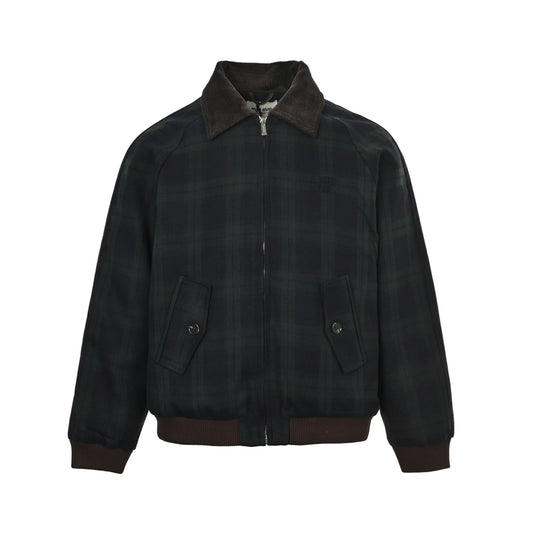 MiuMiu/Miu Miu Green Check Corduroy Collar Twill Jacket