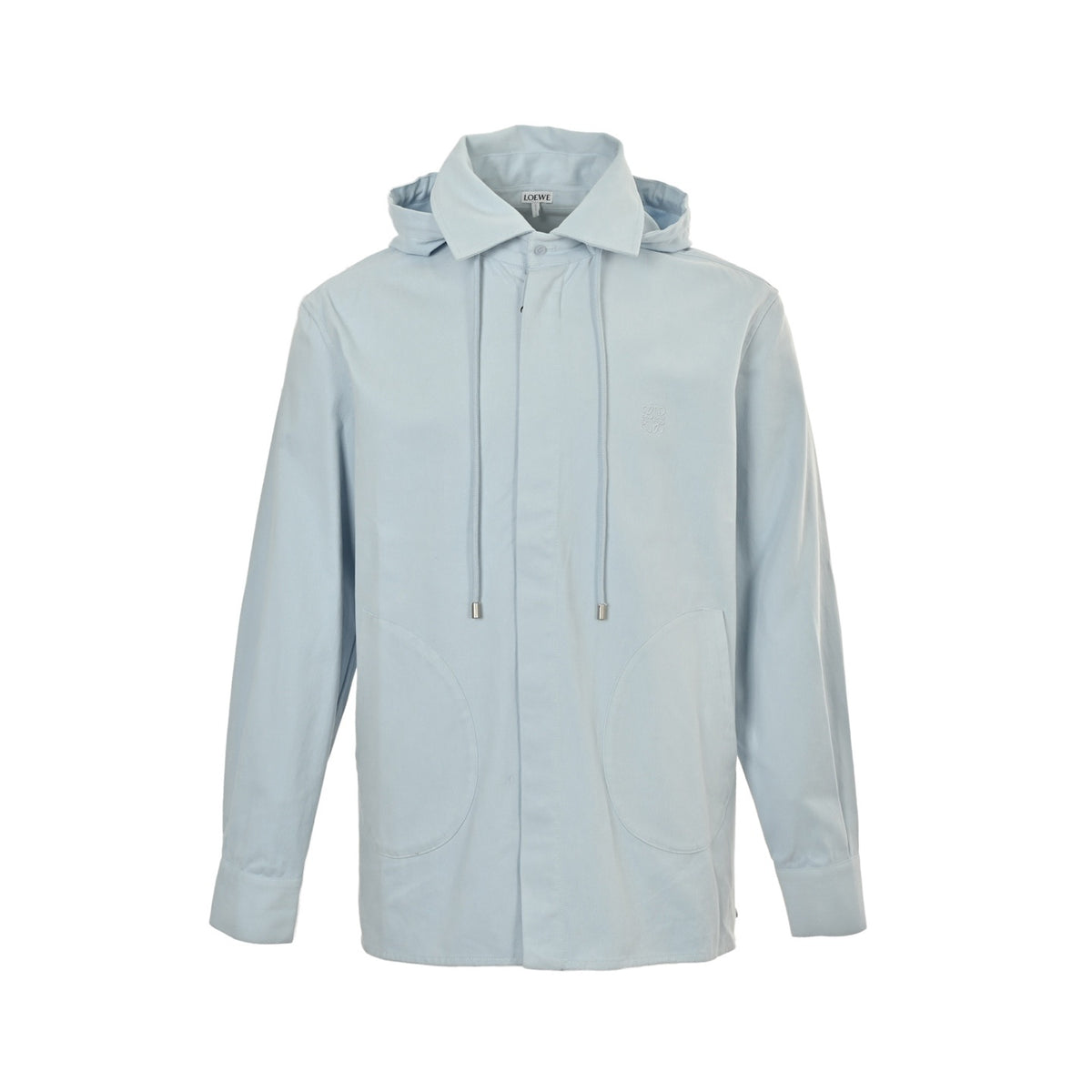 Loewe/Loewei cotton detachable hooded long-sleeved shirt jacket