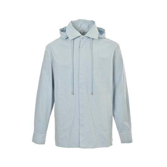 Loewe/Loewei cotton detachable hooded long-sleeved shirt jacket