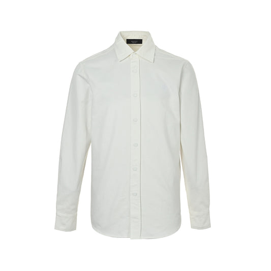 Gucci family crest embroidered long-sleeved shirt