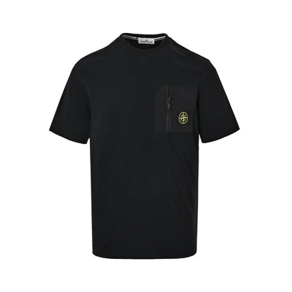 Stone Island chest zipper pocket round neck short sleeves