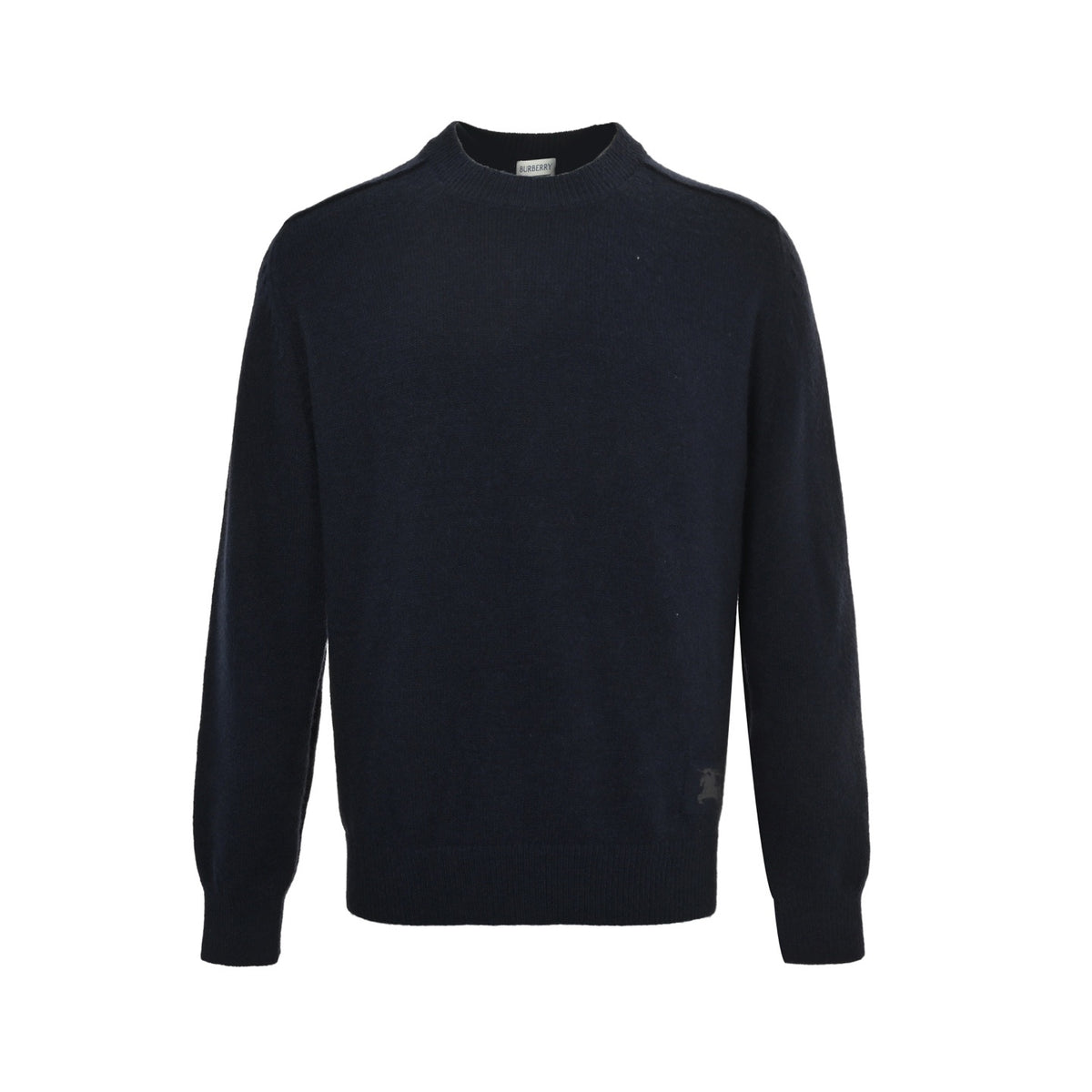 Burberry hem war horse solid color splicing cashmere round neck knitted sweater