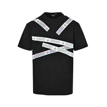 Dsquared2 cross webbing all over printed logo short sleeves