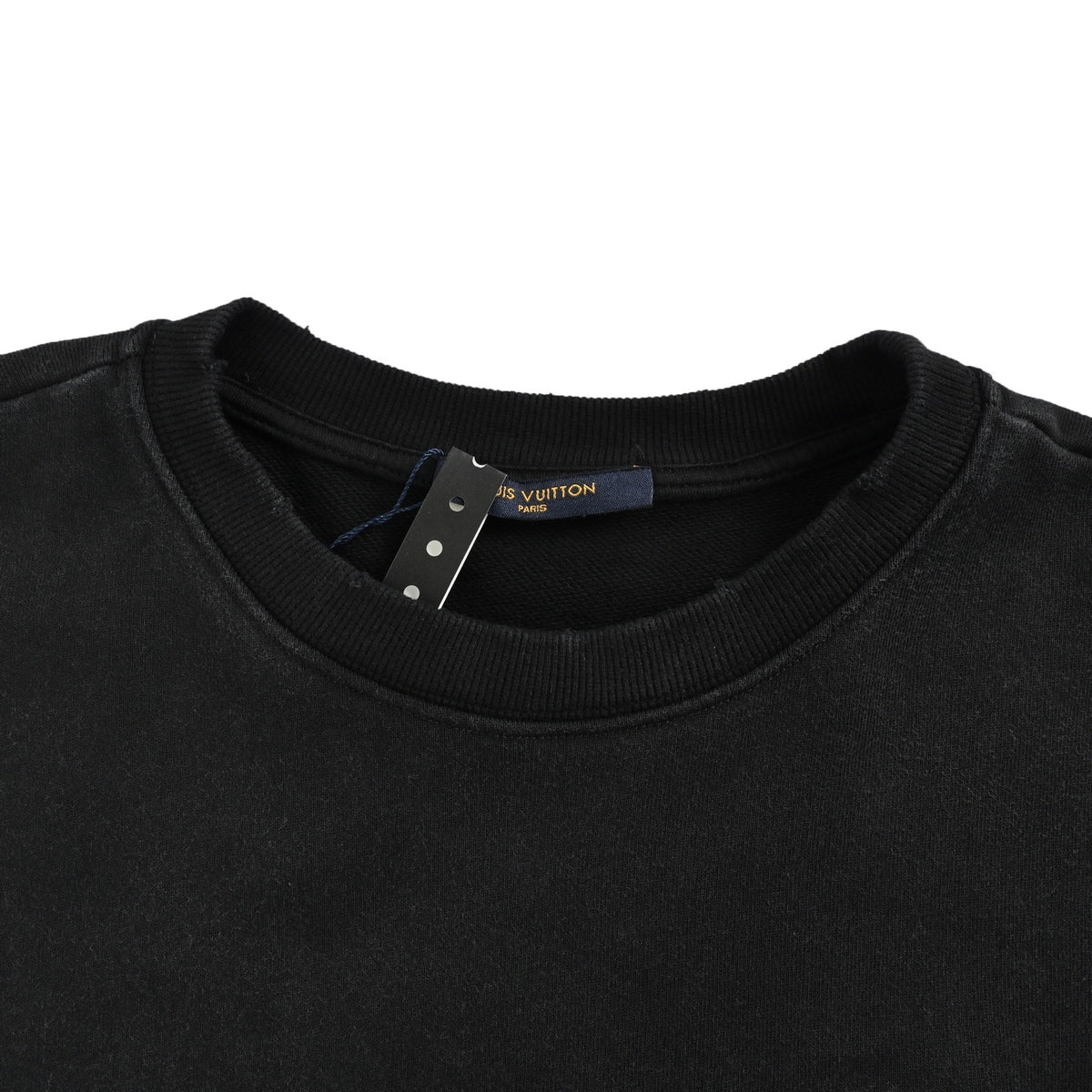 Louis Vuitton washed flocked letter crew neck sweatshirt