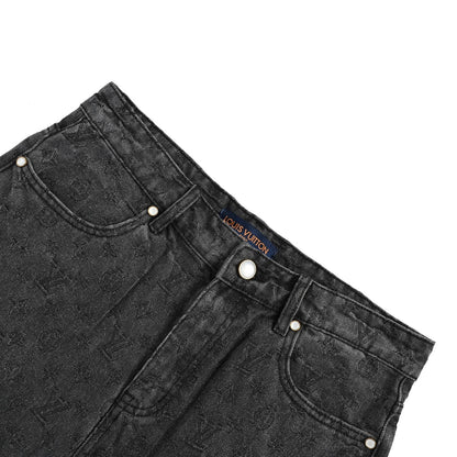 Louis Vuitton 26ss dark pattern presbyopia suit denim shorts