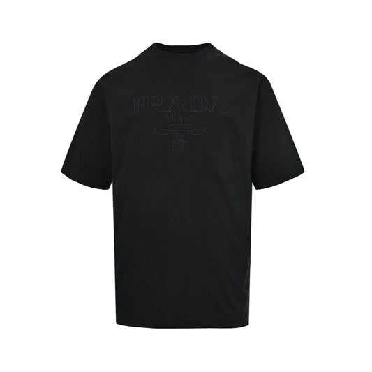 Prada dark logo embroidered short sleeves