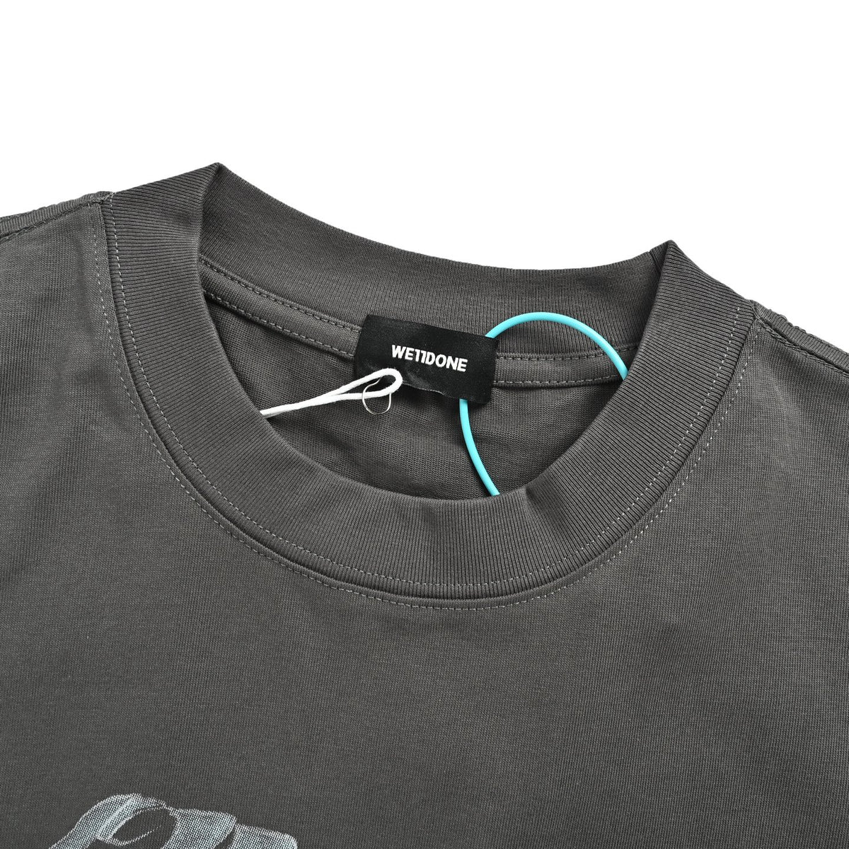 We11 Done distressed gradient hand-painted barrage LOGO printed short sleeves