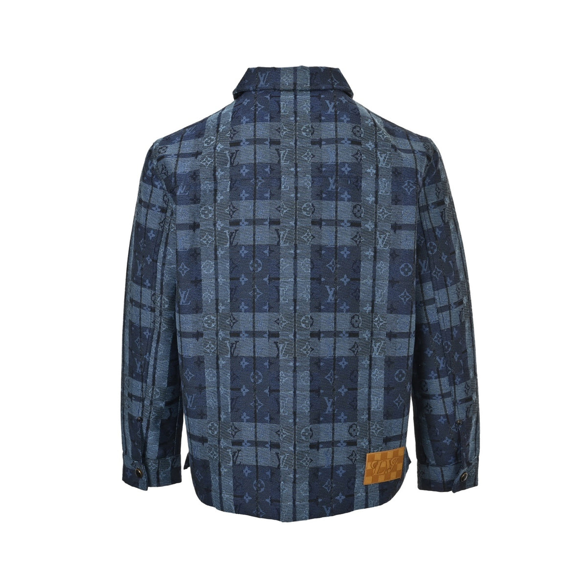 Louis Vuitton blue plaid jacquard denim shirt jacket