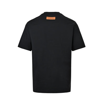 Louis Vuitton four-leaf clover logo graffiti hand-painted short-sleeve