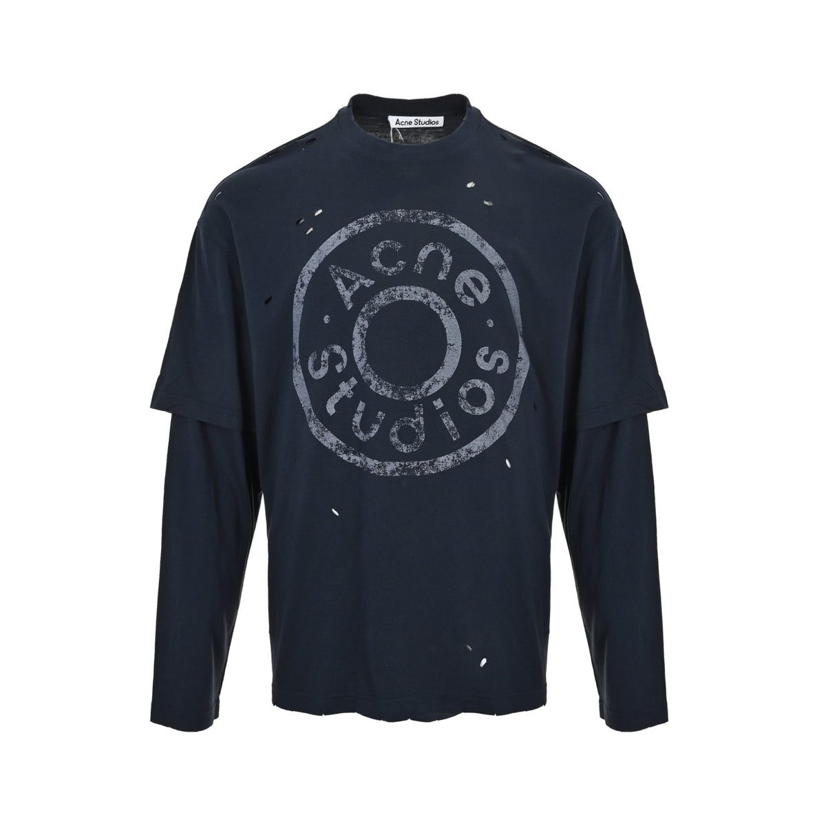 Acne Studios Badge Hole Fake Two-Piece Long Sleeve T-Shirt