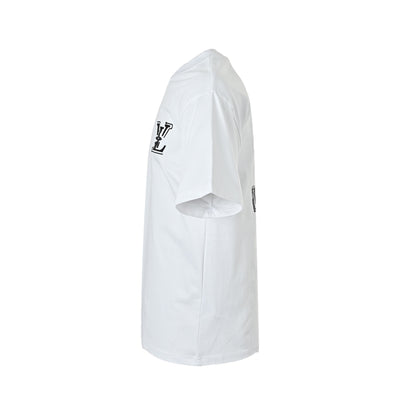 Louis Vuitton 26ss short sleeves with front and rear letter logo embroidery