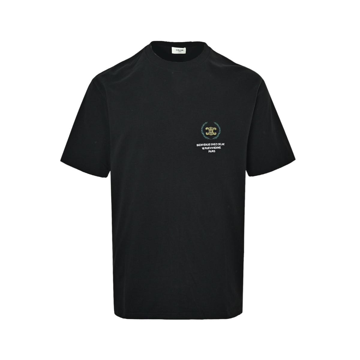 Celine wheat ear embroidery logo short sleeves