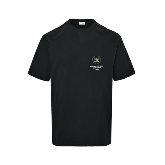Celine wheat ear embroidery logo short sleeves