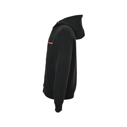 Prada red trim air layer zipper hooded jacket