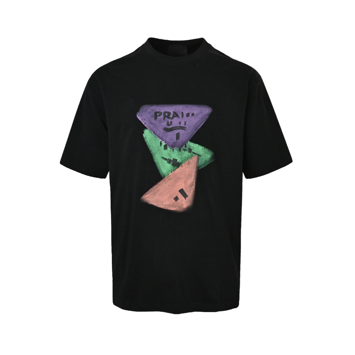 Prada 25ss painted logo printed short sleeves