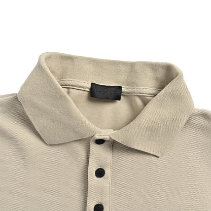 Moncler/Mask Stacked Black Label Logo Polo Short Sleeve