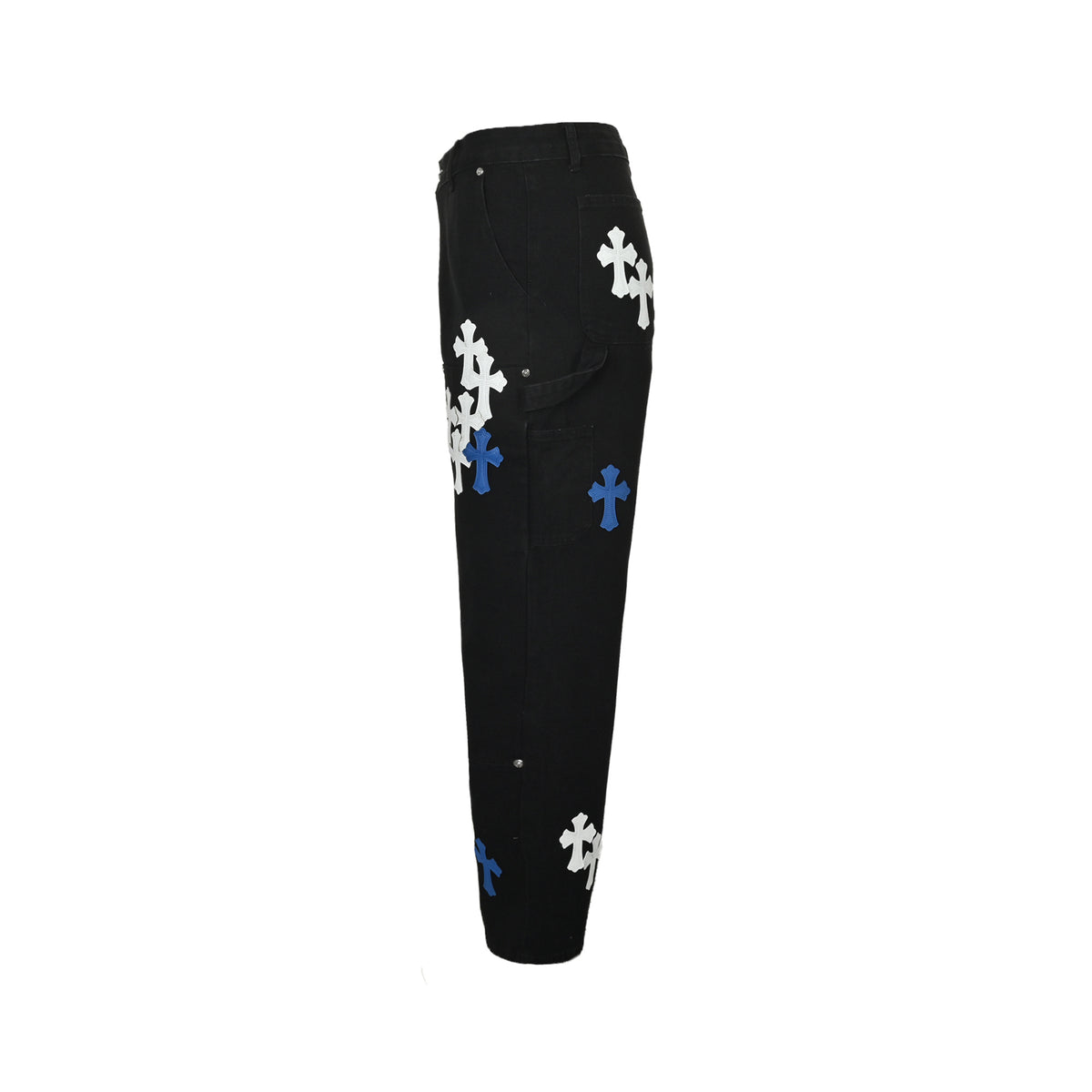 Chrome Hearts/Chrome Heart cross patch embroidered washed jeans