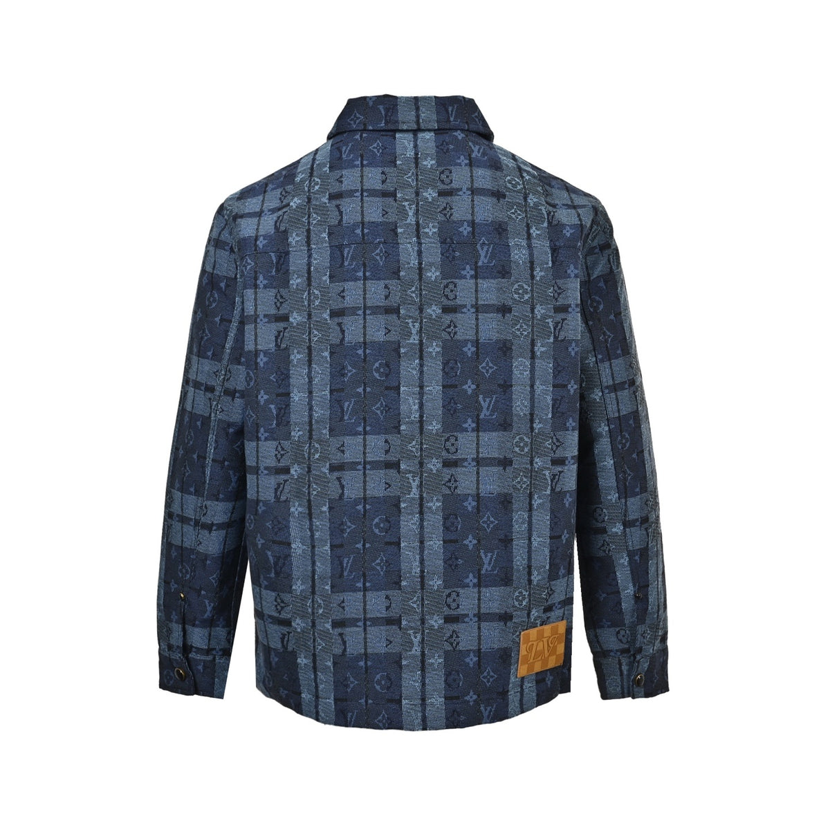 Louis Vuitton blue plaid jacquard denim shirt jacket