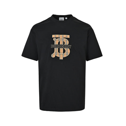 Burberry plaid TB letter patch embroidered short sleeves