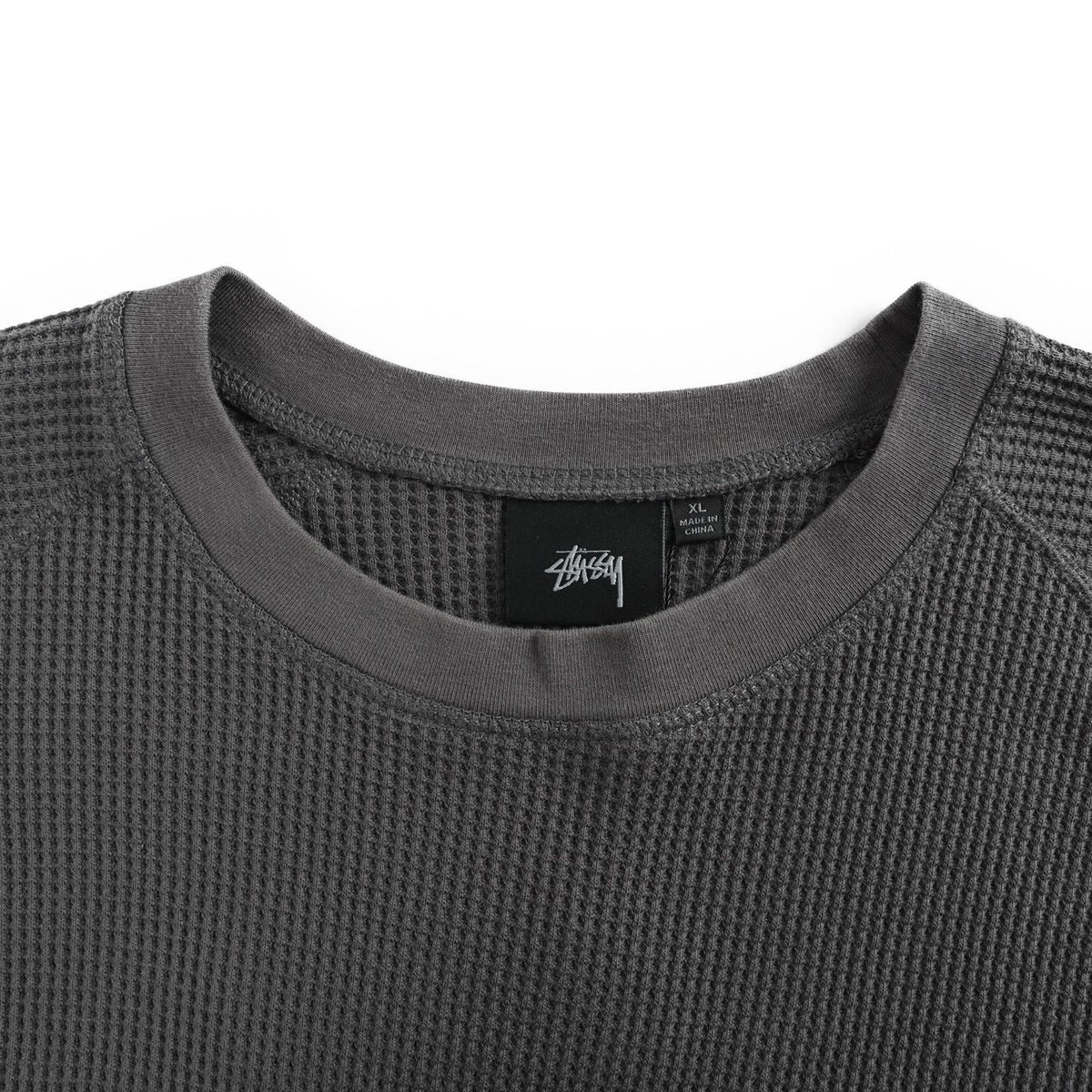 Stussy waffle enzyme washed long-sleeved T-shirt