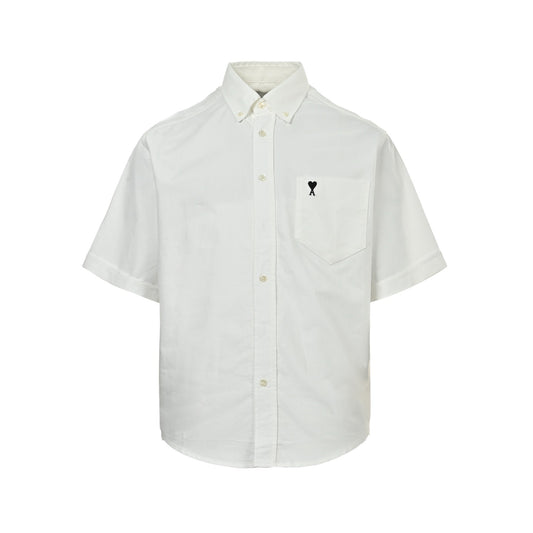Ami Paris 26ss embroidered embroidered short sleeve shirt