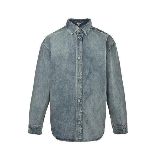 Loewe/Luo Yiwei laser burnt denim shirt jacket