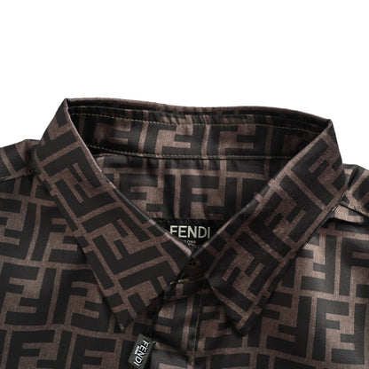 Fendi 25ss full FF jacquard dark pattern suit short-sleeved shirt