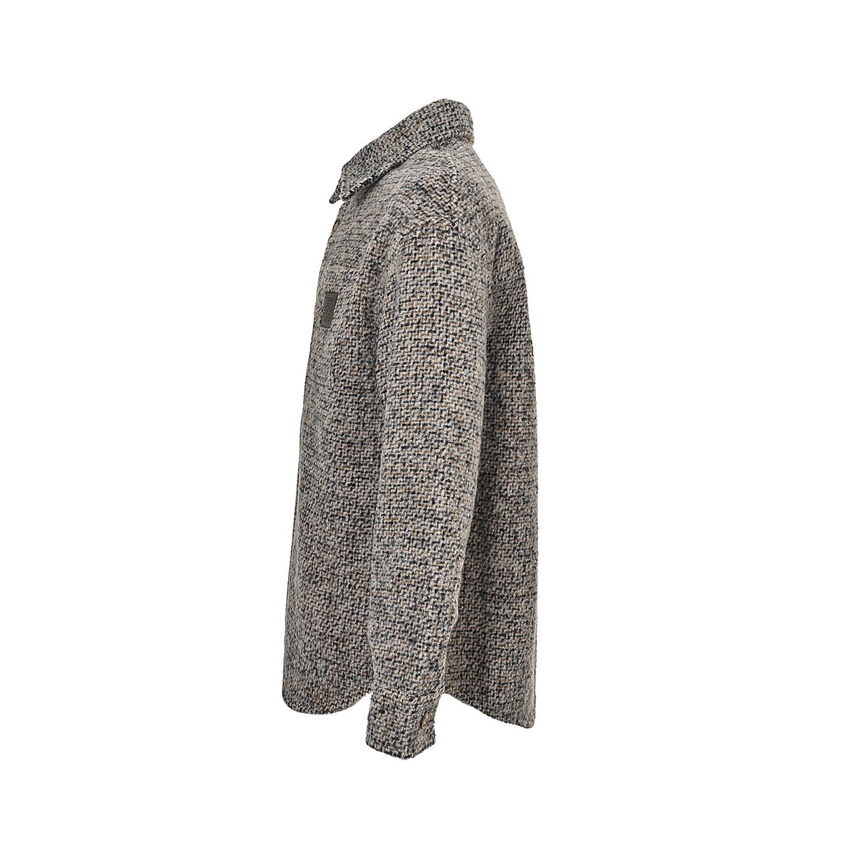 Loewe/Luo Yiwei leather patch pocket wool blend jacket
