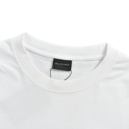 Balenciaga blurred letter digital print short sleeves