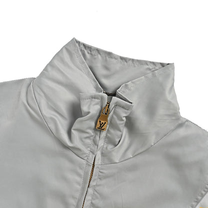 Louis Vuitton color-blocked stand-up collar zipper jacket