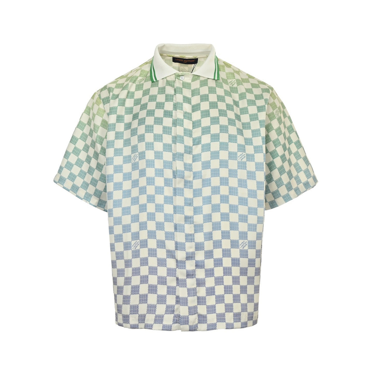 Louis Vuitton gradient checkerboard lapel short-sleeved shirt