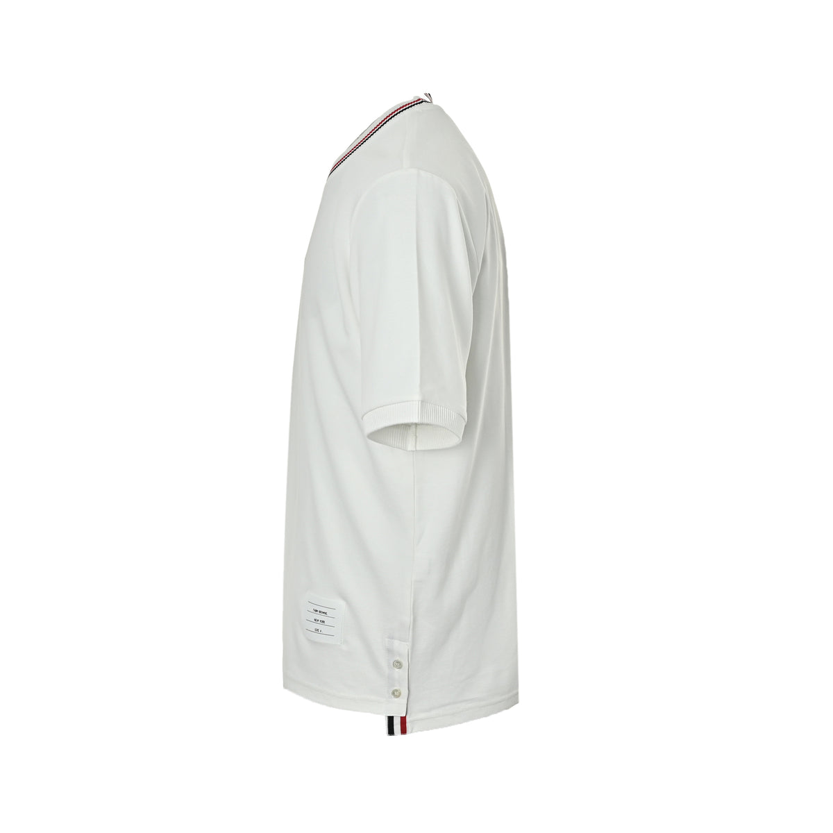 Thom Browne/Thom Brown red thread yarn-dyed round neck short sleeves