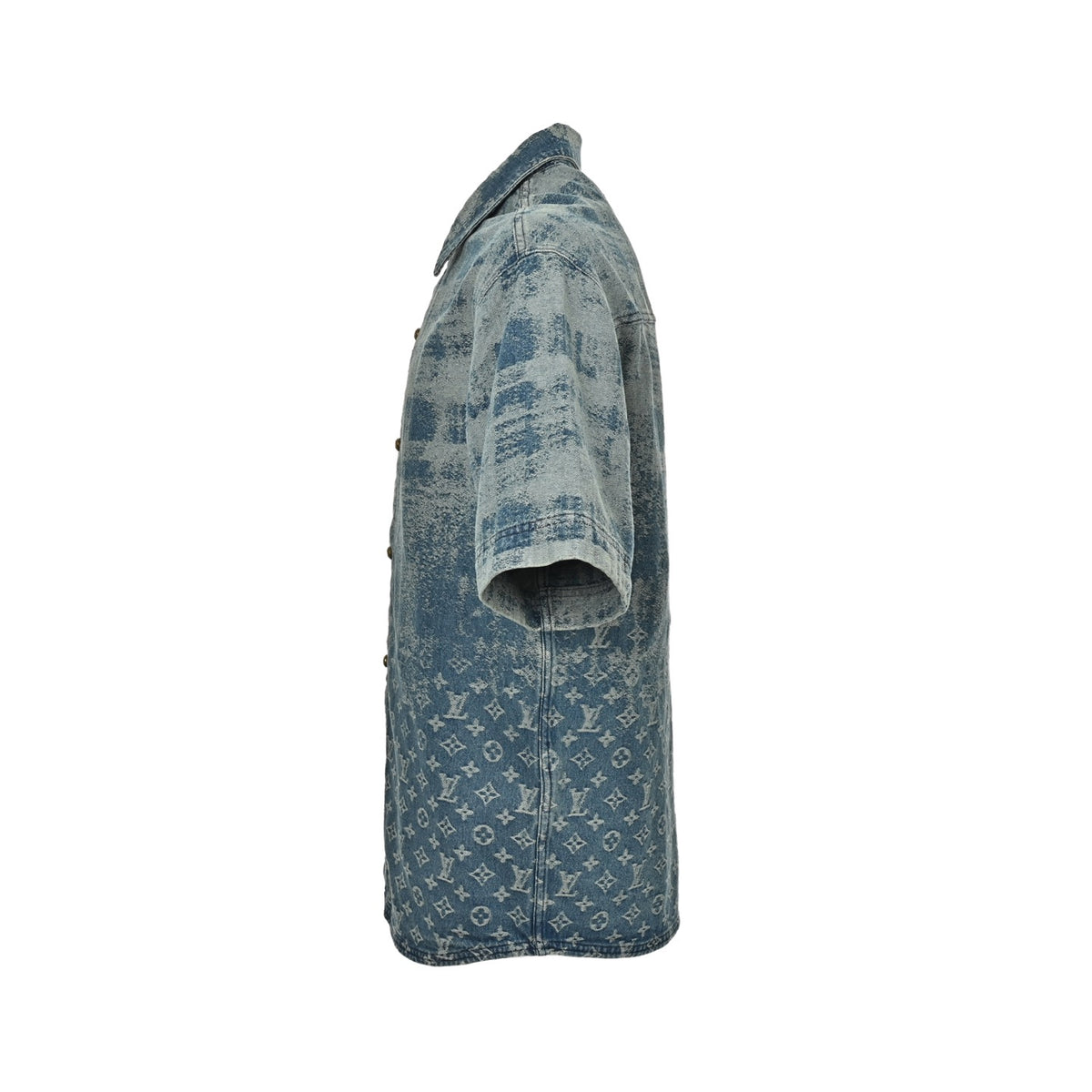 Louis Vuitton presbyopic logo gradient denim short-sleeved shirt
