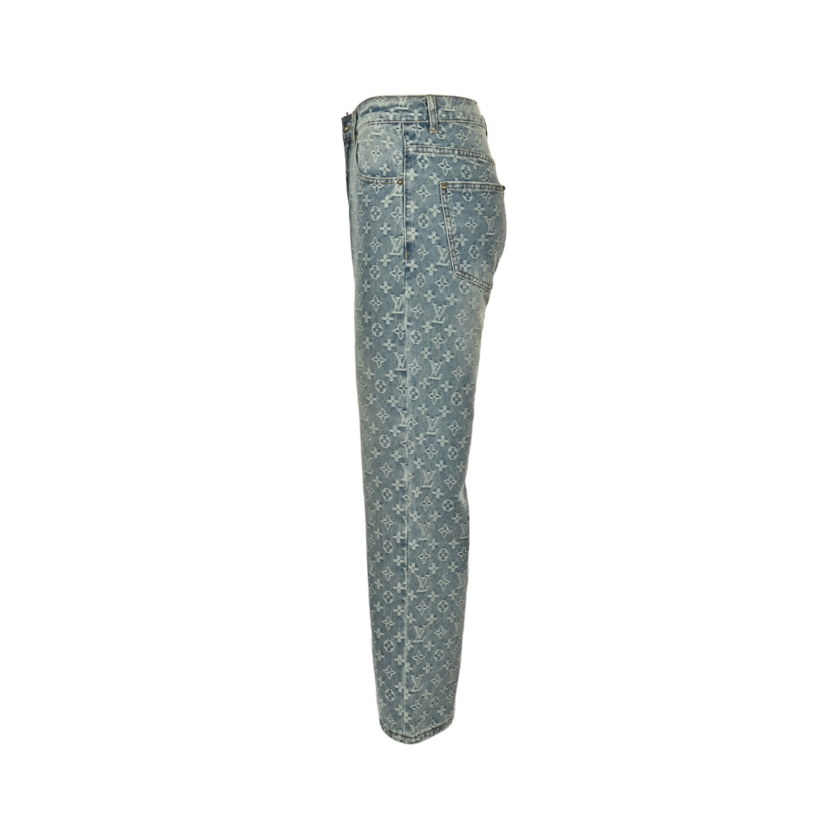 Louis Vuitton old flower all over printed jacquard jeans