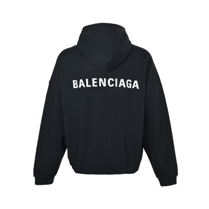 Balenciaga V-neck embroidered letter hooded sweatshirt