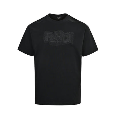 Fendi beaded embroidered letter short sleeves