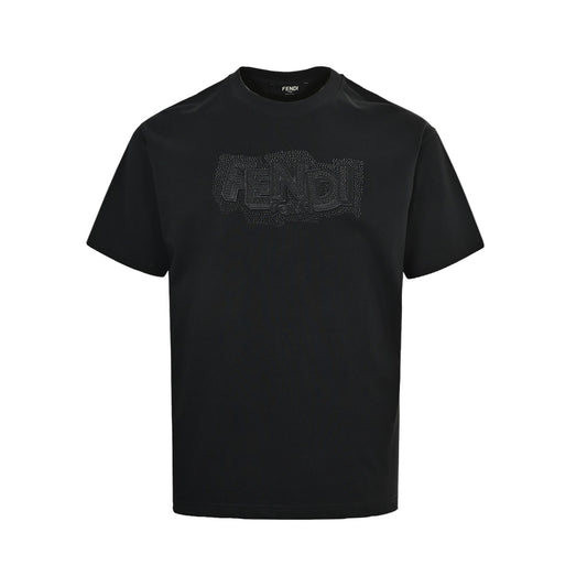 Fendi beaded embroidered letter short sleeves