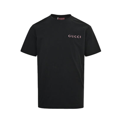 Gucci pink letter print short sleeves