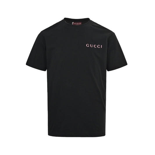 Gucci pink letter print short sleeves