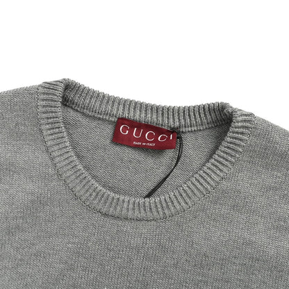 Gucci 24Fw jacquard crew neck sweater with cursive signature letters
